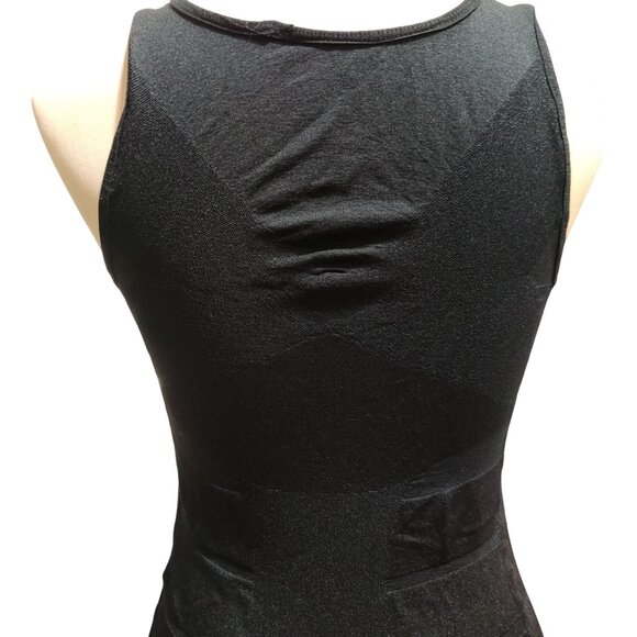 Black M Shaping Tank Top Moderate Compression Ribbed Control Layer Sleeveless - Picture 9 of 13